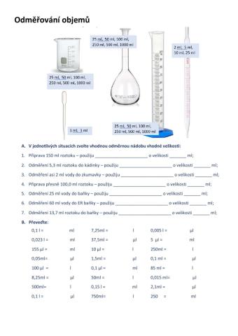 Odměřování objemů