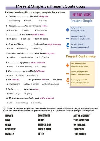 Present Simple VS. PRESENT CONTINUOUS