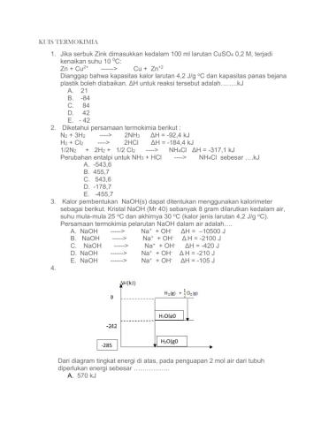 Latihan termokimia