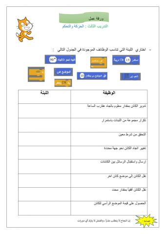 التدريب الثالث الحركة والتحكم