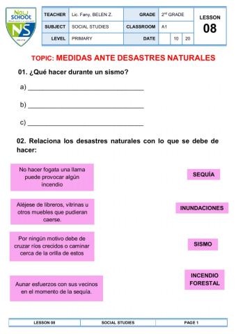 Medidas ante desastres naturales