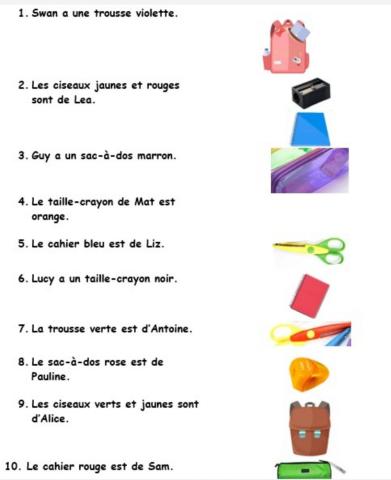 Les fourniture scolaires