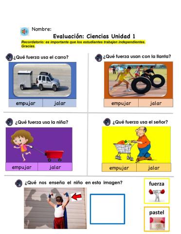 Evaluación: Ciencias Unidad 1