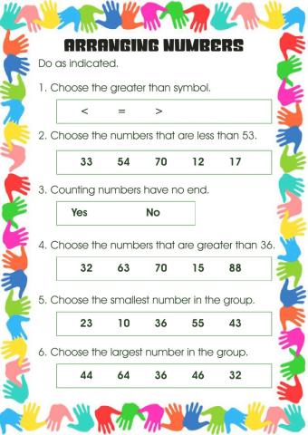 Comparing numbers