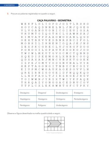 Caça palavra figuras geometricas