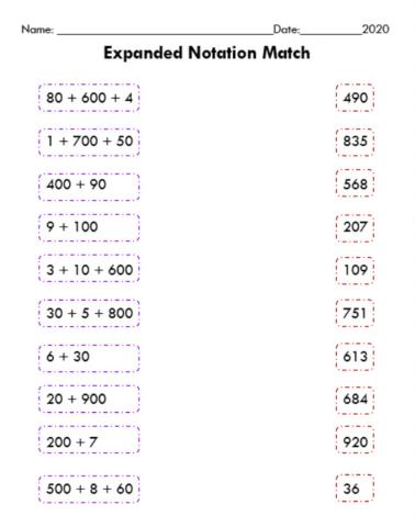 Expanded Notation MAtch