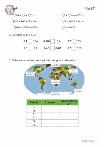 Posat a prova 1. 6è - (2-6)