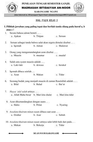 Soal pts fiqih