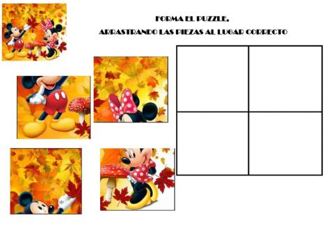 Puzzle otoño mickey