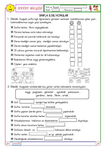 2. sınıf hayat bilgisi