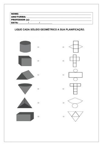 Planificação de sólidos geométricos