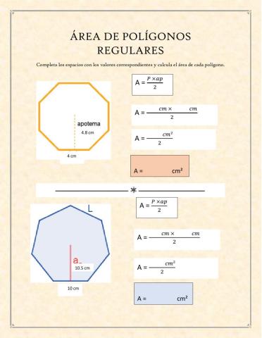 Área de polígonos regulares
