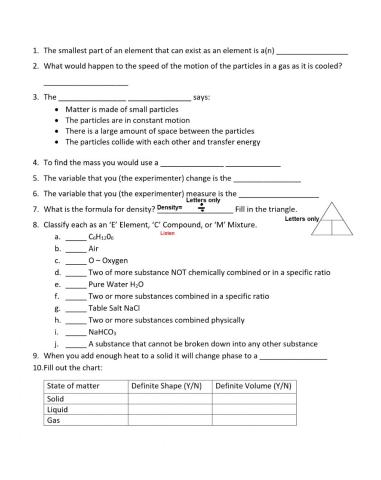 BM-1-Matter study guide Page 1