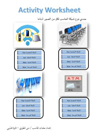 ورقة عمل شبكات الحاسب