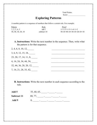 Patterns in Mathematics