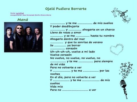 Canción- Ojalá Pudiera Borrarte