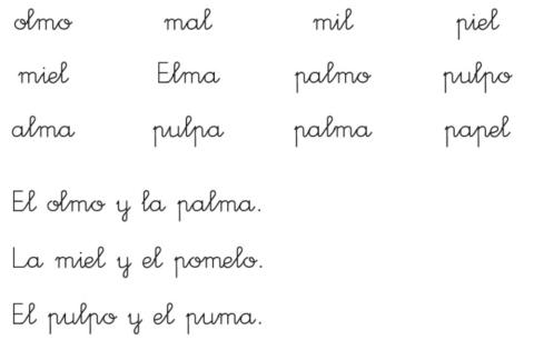 Letras P, M y L