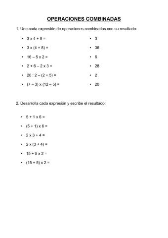 Operaciones combinadas
