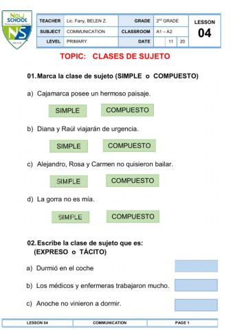 Clases de Sujeto