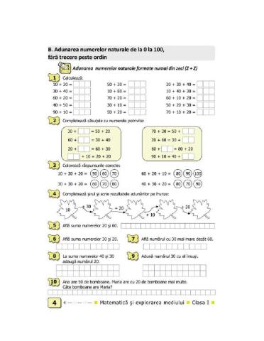 Adunarea numerelor formate din zeci