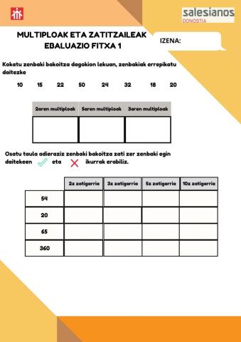 Multiploak eta zatitzaileak