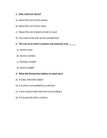 Periodic table and Motion