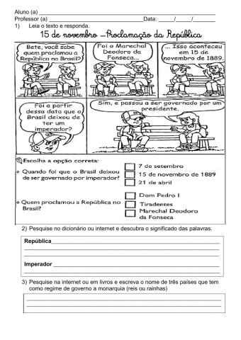 Atividade Proclamação da República