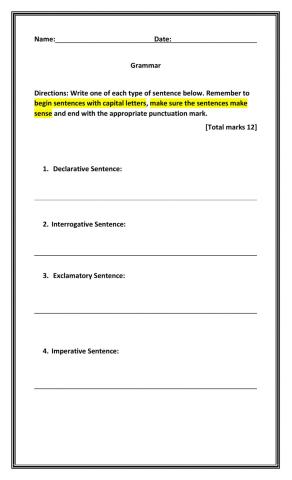 Types of Sentences