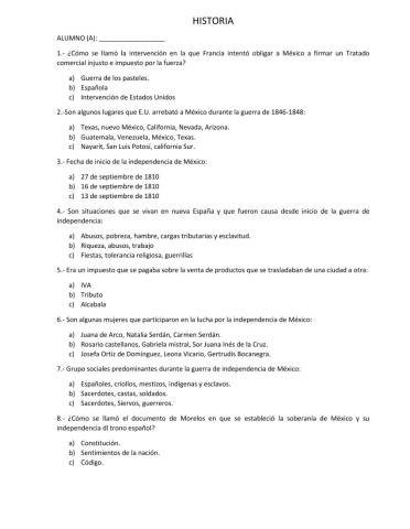 Examen Historia