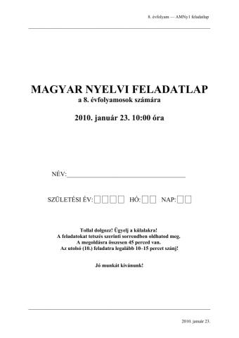 Magyar felvételi