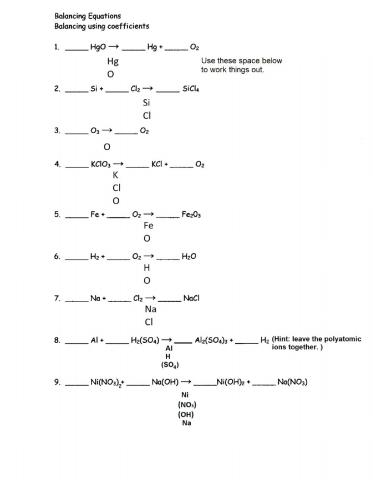 Balancing Equations