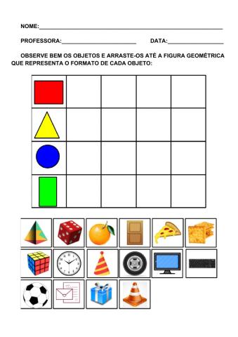 Formas dos objetos