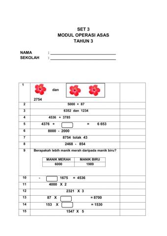 CIF-Operasi asas tahun 3 set 6