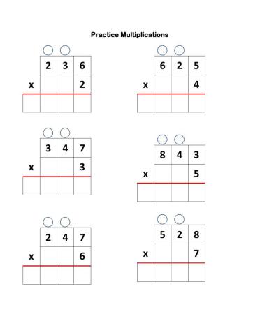 Practice multiplications