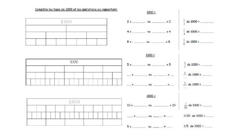 Tapis de 1000 et calculs