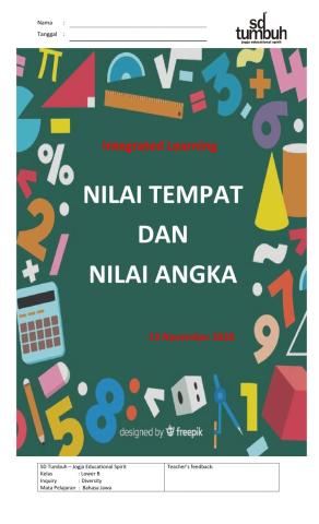 Soal Latihan Nilai Tempat dan nilai Angka A