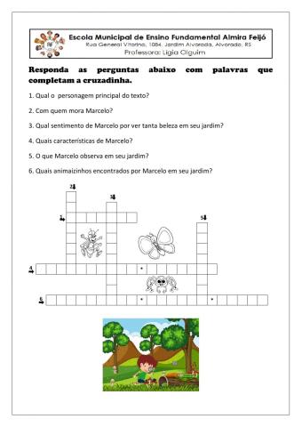 Cruzadinha mundo dos insetos