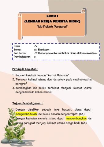 Mengembangkan ide pokok menjadi kalimat utama