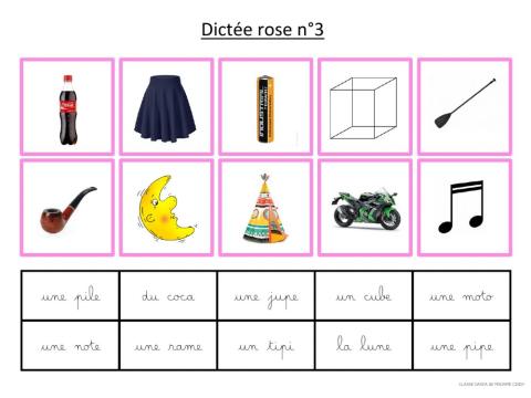 Dictée rose 3