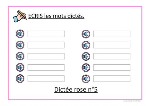 Dictée rose 5