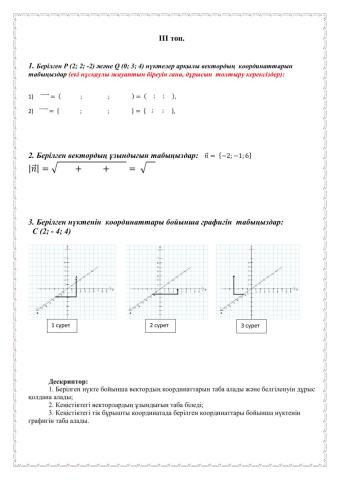 Кеңістіктегі векторлар ІIІ топ