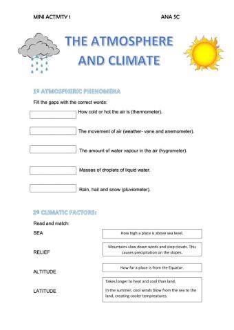 Atmosphere and climate