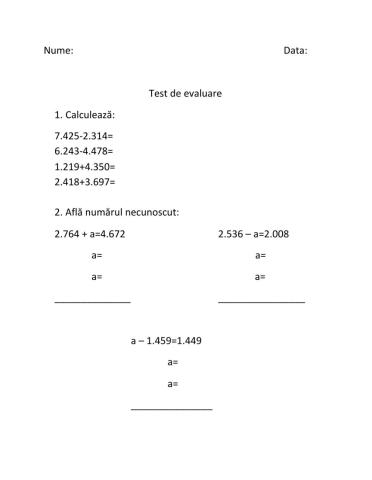 Test de evaluare