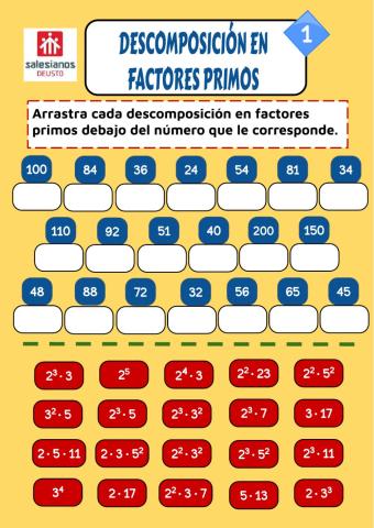 Descomposición en factores primos (1)