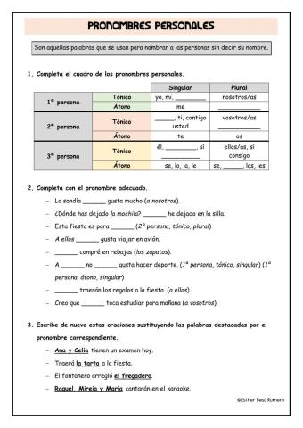 Pronombres personales