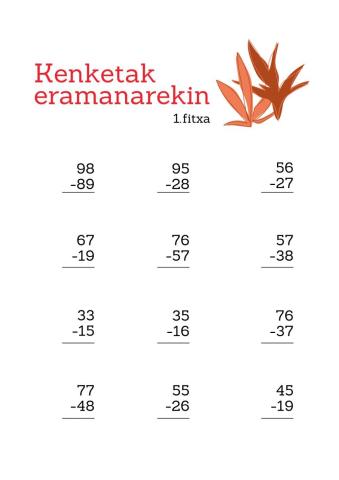 Bi zifrako kenketa eramandunak 1 fitxa