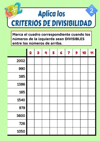 Criterios de divisibilidad (2)