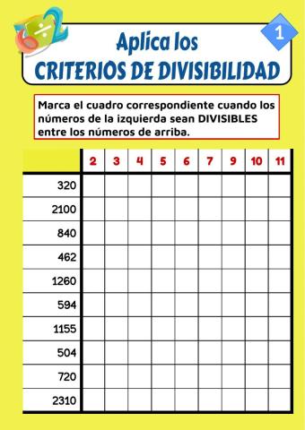 Criterios de divisibilidad (1)