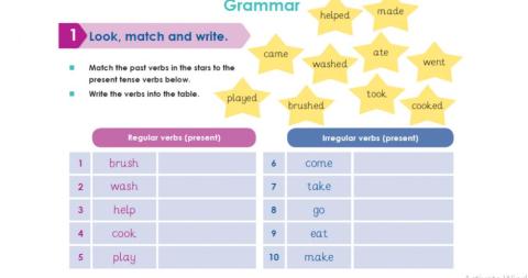 Regular and irregular verbs