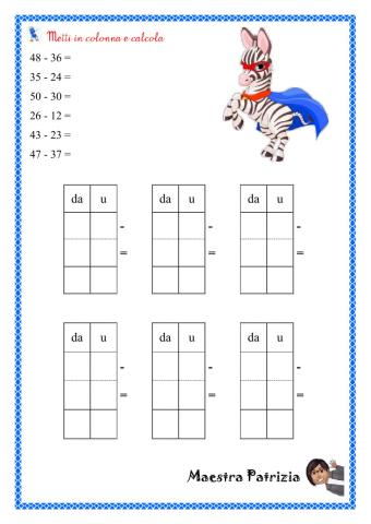 Sottrazioni in colonna